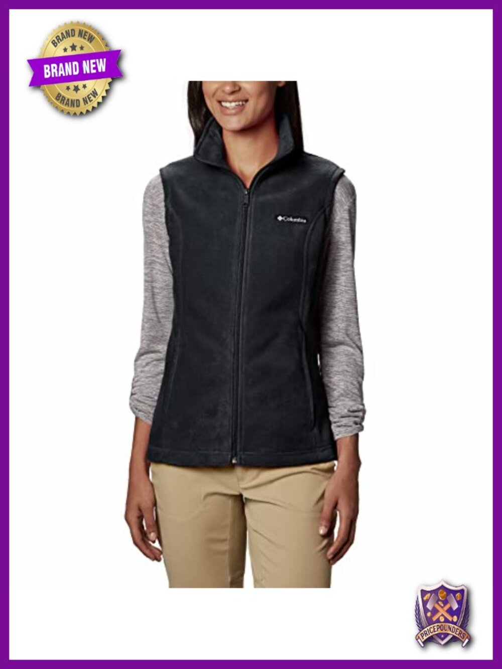 Womens Benton Springs Fleece Vest Polyester Plush Warm Zip Sleeveless